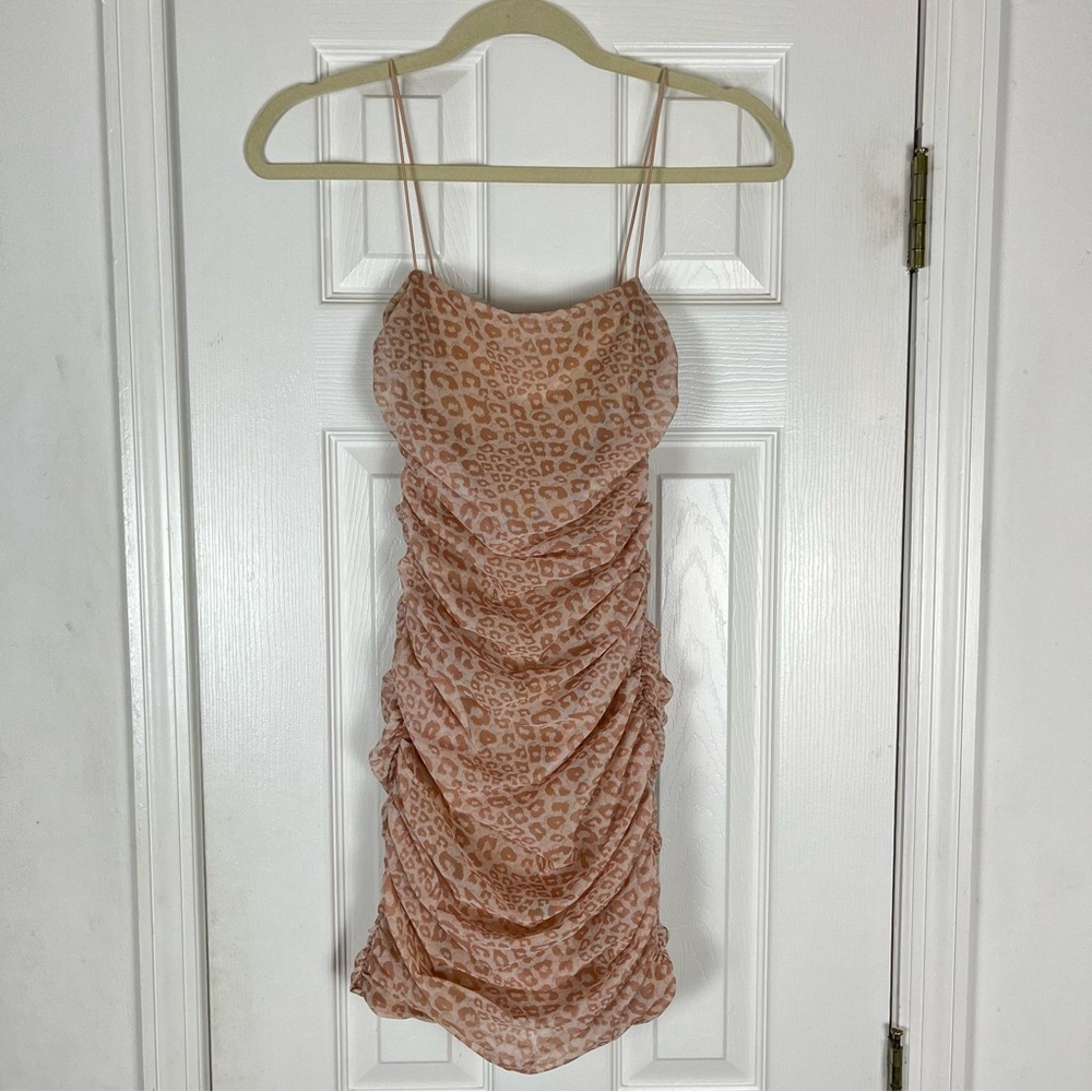 Oh Polly Pink Leopard Mini Dress - Picture 3 of 7